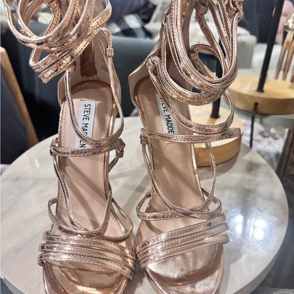 Steve Madden Shoes - Steve Madden Gold Strappy Heels with Stiletto